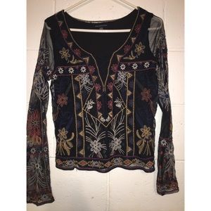 Sheer embroidered top
